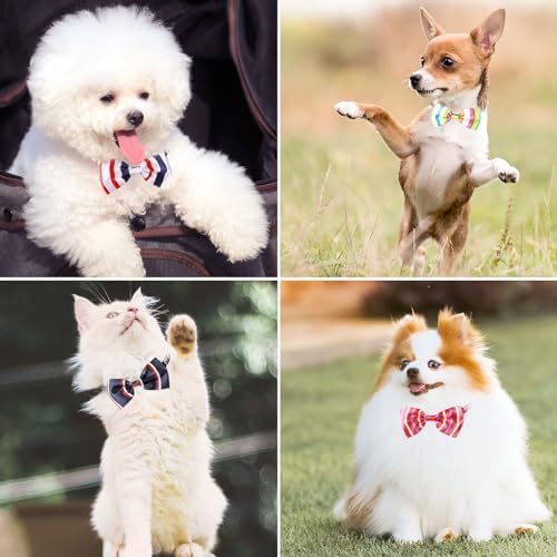 Segarty 60pcs Adjustable Bow Ties for Dogs, Bowtie Collars for Small Medium Pet, Comfortable Cats Neck Bow Tie Large Puppy Cute Neckties Grooming Accessories for Summer Birthday Holiday Wedding Gift - Image 6