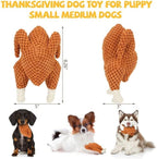 BWOGUE Thanksgiving Turkey Dog Toy, Durable Squeaky Plush Dog Toys, Stuffed Pet Chew Toys Thanksgiving Interactive Pet Toys for Puppy Small Medium Dogs - Image 2