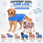 Reversible Dog Coat for Medium Dogs, 2-in-1 Winter Jacket, Blue, L - Image 6