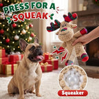 Christmas Dog Toys, Interactive Plush Reindeer Squeaky Toy for Dogs - Image 2