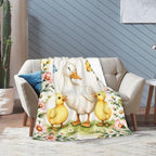 Cute Duck Blanket Duckling Butterfly Floral Throw Gifts 80"x60" - Image 5