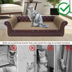 COOZMENT Scratching Sofa, Couch Shaped Thick Scratching Cardboard, Lounge Bed for Indoor Rest&Play, Sofa Scratcher Pad (Brown, 39.4" L X 14" W X 11" H) - Image 3