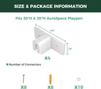 FXW Fence-to-Wall Anchors for AuraSpace Acrylic Indoor Dog Playpen | Fits AuraSpace 30"H, Connect Panels to the Wall, Expand Your Dog’s Play Area, Playpen Not Included
