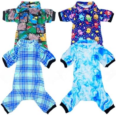 PET SHOW 4 Pack Boy Fleece Dog Pajamas Warm for Extra Large Dogs by PETSHOW