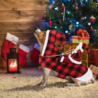 BWOGUE Santa Dog Costume, Dog Christmas Outfit, Santa Rider Costume, Size M - Image 5