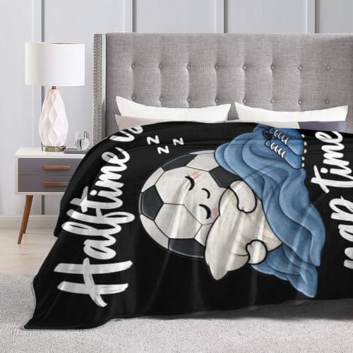 Sleepy Soccer Blanket Throw Gift for Girls Women 60"X50" - Image 6