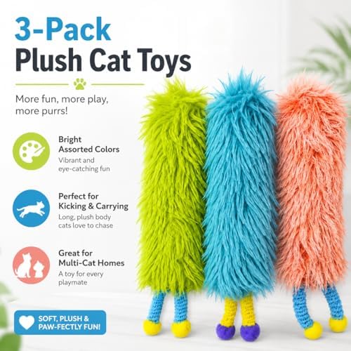 Cat Toys Pillows,Soft Cat Pillow Kicker Toys with Crinkle Sound, Interactive Cat Plush Toys for Indoor Cats and Kittens - Image 3
