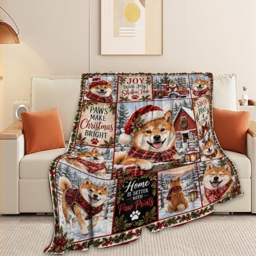 Shiba Inu Christmas Throw Blanket Cute Dog Holiday Gifts 40''X50'' - Image 4