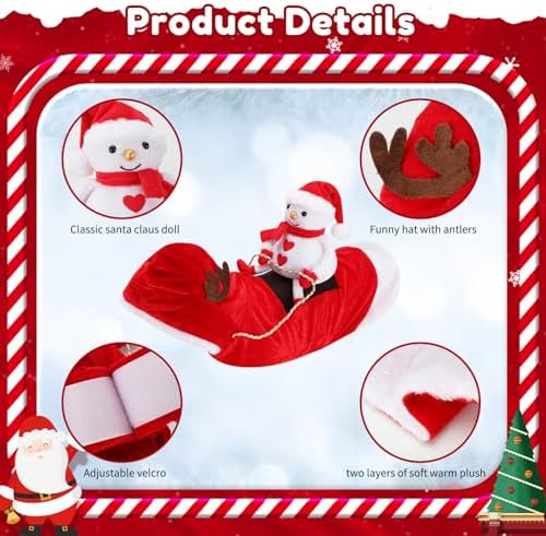 BWOGUE Santa Dog Costume, Dog Christmas Outfit, Santa Rider Costume, Size L - Image 3