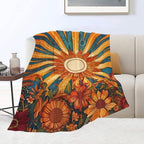Sunflower Blanket Boho Sunrise Floral Throw Blankets Gifts for Girls Boys Kids Sunflower Lovers Soft Cozy Fleece Plush for Couch Sofa Bed 60"x50" - Image 2
