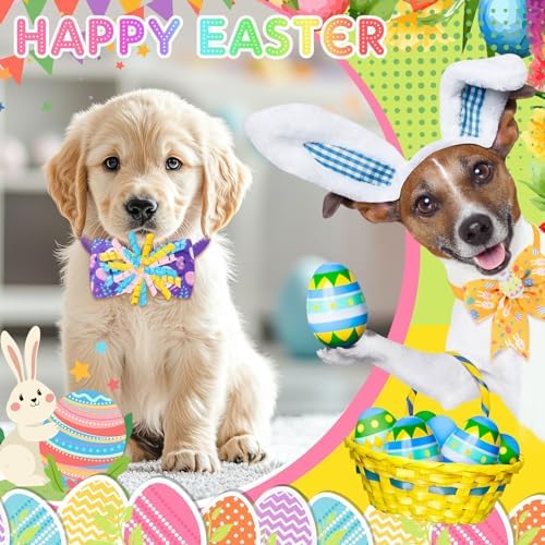 Huhumy 50 Pcs Easter Dog Bow Ties Easter Dog Collars Bulk - Image 3