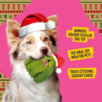 Bonkers Fuggler Holiday Edition Squeaky & Plush Dog Toy for Playtime, Green, 8 Inches - Image 2