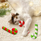 MALLMALL6 6Pcs Christmas Candy Cane Catnip Toys Gift for Indoor Chew Bite Kick Catmint Pet Supplies, Cute Interactive Toy for Cat Lover Xmas Presents (Tricolor) - Image 4