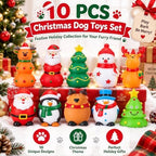 Soulchen 10 Pcs Dog Christmas Chew Toys Latex Squeaky Interactive Dog Toys - Image 4