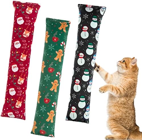 KOOLTAIL Cat Catnip Toys for Christmas, 3 Pack Durable Soft Kicker Toy Filled with Natural Catnip, Interactive Bite Resistant Chew Teeth Cleaning Gift for Indoor Cats Kitten by KOOLTAIL