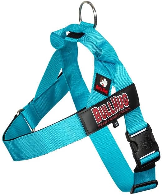 BULLHUG Adjustable Dog Harness– No Pull, No Choke – for English Bulldogs, French Bulldogs, Pugs & Broad-Chested Breeds – Easy, Safe Walks (Teal, Medium)