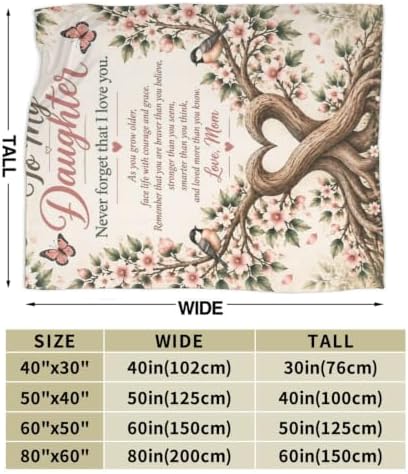 to My Daughter Blanket Inspirational Throw Stuff Gifts 50"x40" - Image 3