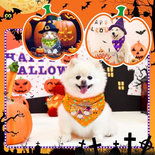 120Pcs Halloween Dog Bandanas Bulk Autumn Dog Scarves Pet Grooming Bandanas - Image 2