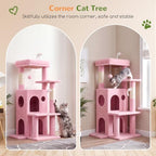 Globlazer Cat Tree Tower for Indoor Cats Large Adult, FC50, Pink - Image 2
