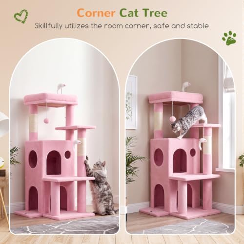 Globlazer Cat Tree Tower for Indoor Cats Large Adult, FC50, Pink - Image 2