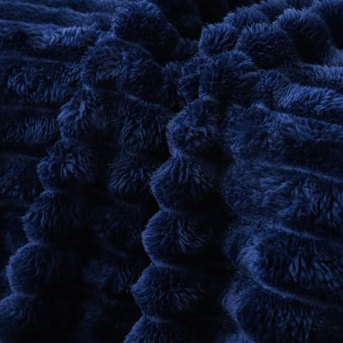 Navy Blue Fleece Throw Blanket 50”×60” for Couch Sofa Livingroom - Image 5