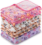 Tatuo 4 Pcs Fleece Dog Blanket for Puppy Cat, Mixed, 40 x 63 in, Paw by Tatuo