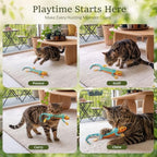 CiyvoLyeen Plush Lizard Catnip Toys with Tree Trunk-shaped Pouch 5 Pack - Image 4