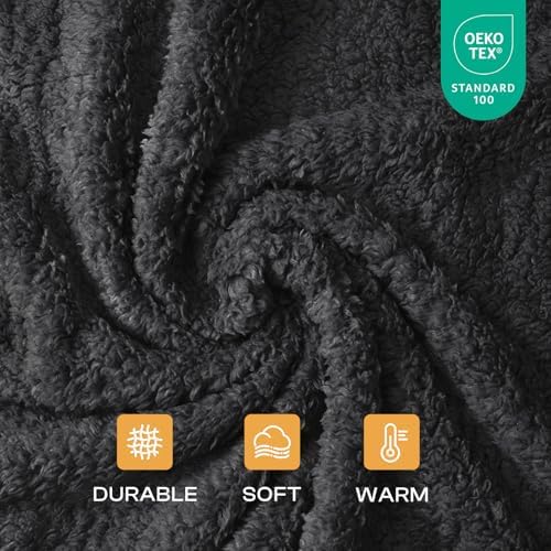 1 Pack 3 Calming Blankets Fluffy Premium Fleece Pet Blanket Soft Sherpa Throw for Dog Puppy Cat Black Large (41"x31") - Image 2