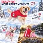 Reversible Dog Coat for Small Dogs, 2-in-1 Winter Jacket, Red, S - Image 4