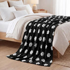 Horaldaily Black Dog Paw Shape 3D Textured Throw Blanket 50x60 - Image 3
