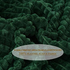 Puncuntex Fleece Throw Blanket Dark Green 60"×80" with Square Grid Design - Image 3