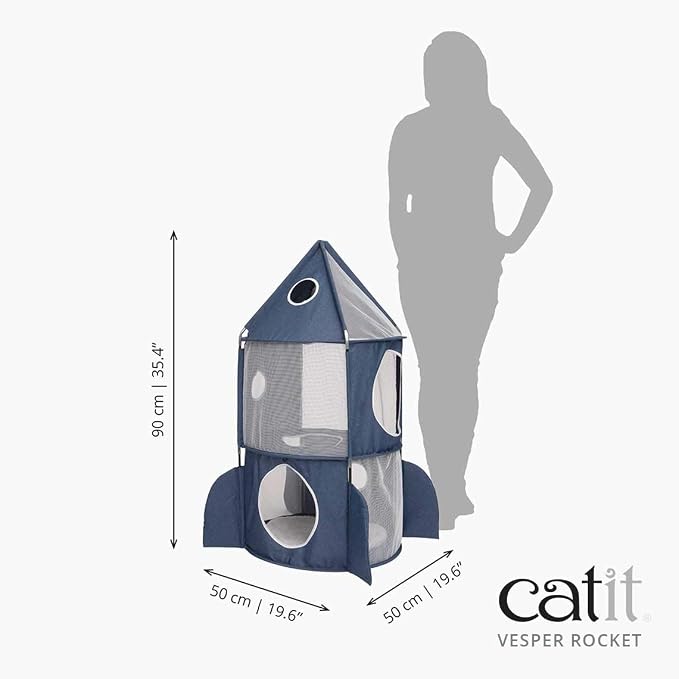Catit Vesper Rocket Cat Tower, Blue, 42001