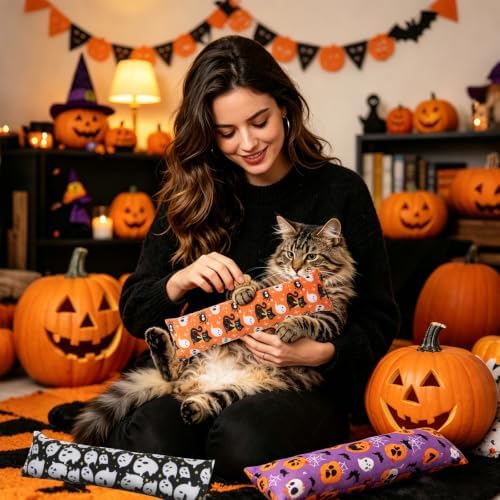 KOOLTAIL Cat Catnip Toys for Halloween, 3 Pack Durable Soft Kicker Toy Filled with Natural Catnip, Interactive Bite Resistant Chew Teeth Cleaning Gift for Indoor Cats Kitten - Image 2