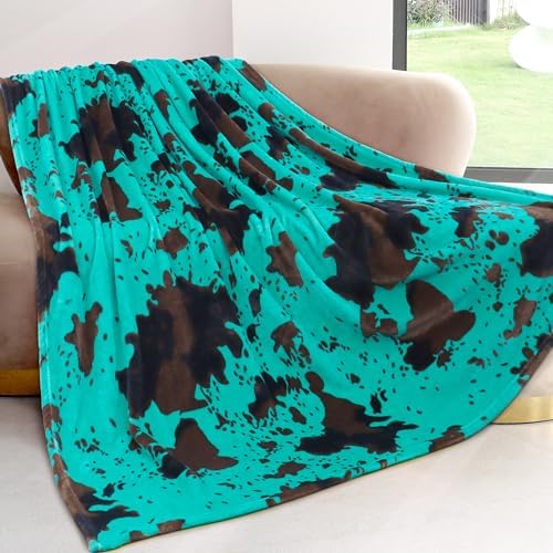 Teal Throw Blanket for Women, Soft Cozy Turquoise Fleece Blanket for Bed Couch, Teal Gifts for Women Men, Lightweight Home Bedroom Living Room Decor for All Seasons, 50x60 inches - Image 6