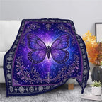 Purple Butterfly Blanket, Fantasy Throw Gift for Girl Women 80"X60" - Image 3