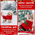 4 Pcs Puppy Christmas Sweater Dog Ugly Xmas Santa Knitted Sweater Small Dog Christmas Outfit Pet Winter Holiday Knitwear Cat Turtleneck Knitwear for Pet Kitten Puppy(M) - Image 3