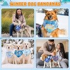 Abbylike 50 Pcs Winter Dog Bandanas Bulk Pet Scarfs Triangle Bibs Adjustable Washable Puppy Kerchief Seasonal Pet Costume Accessories Grooming Supplies for Small Medium Large Dogs Cats - Image 2