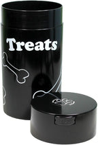 Pawvac 12 Ounce Vacuum Sealed Pet Food Storage Container, Black Treats