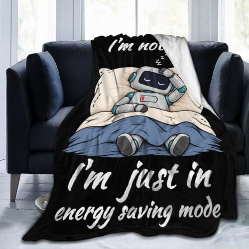 Sleepy Robot Blanket Throw Gift for Girls Women 60"X50" by Unknown