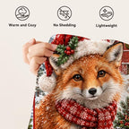 Christmas Fox Throw Blanket Woodland Animal Holiday Gifts 40''x50'' - Image 7