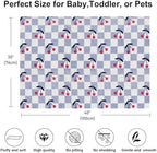 Cherry Toddler Blanket 30x40 Inches Blue Checkered Blankets - Image 4