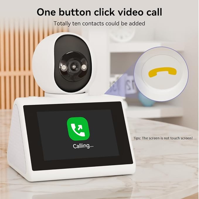 Home Security Camera with 4.3" Screen, Two Way Video Call Function for Elderly, Baby and Pets, 1080P HD with Motion Detection