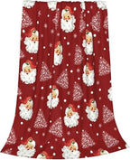 Xmas Santa Claus Blankets, Christmas Soft Anti Pilling Red Throw Blanket, Winter Snowflake Tree Decorative Lightweight Flannel Blanket, 30x40 Inches Sofa Fleece Blanket by Qilerongrong