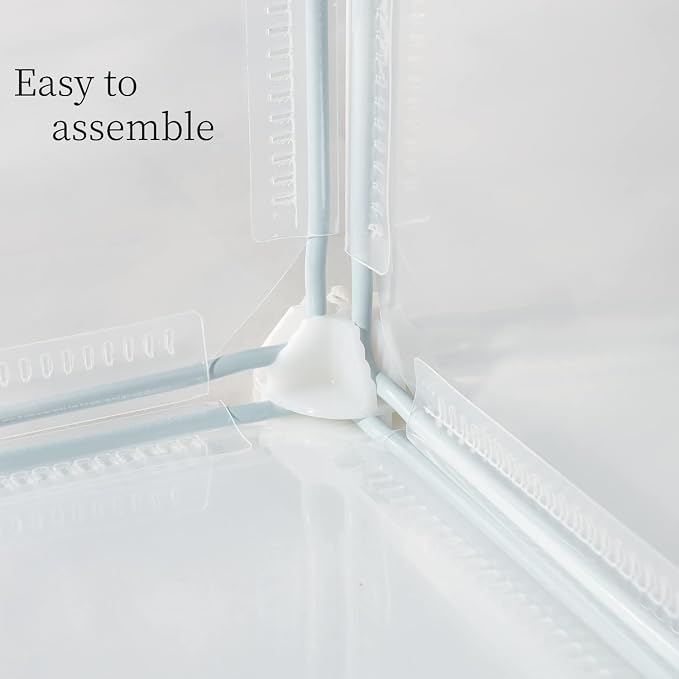 LURIVA Transparent Clear Small Animal Playpen, Guinea Pig Cages, Puppy Dog Playpen, Pet Playpen, Rabbit Bunny Indoor Outdoor Fence Pen Enclosure, White Clear Plastic Playpen,12 X 12 Inch, 24 Panels