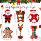 6 Pack Christmas Dog Toys Plush Stuffed Dog Squeaky Toys, Classic - Image 2