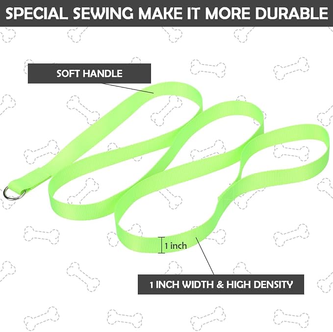 HOMIMP Slip Lead Dog Leash 6 FT- 12 PCS Bulk Colors Kennel Control Leashes for Small Medium Large Dogs Puppy Animal Rescue, Grooming - Heavy Duty Strong Nylon 6 Foot Long for Shelter, Vet, Training
