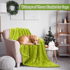 Flutesan Christmas Dog Blankets 59.84 x 79.92" Waterproof Lime Green Fluffy - Image 6