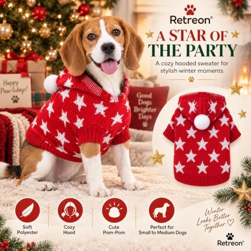 Dog Sweater for Small Dogs Girl Boy Winter, Dog Clothes, Red, S - Image 7
