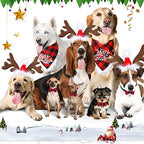Frienda 6 Pcs Dog Christmas Reindeer Antler Bandana,Chic Style,Red - Image 6