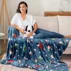 Berkshire Blanket Peanuts® Heavyweight Christmas Blanket,VelvetLoft® Cute Character Snoopy Plush Bed Blanket,Peanuts Best Chirstmas Icons Opened Up Navy,60 in x 70 in (Official Peanuts® Product) - Image 3